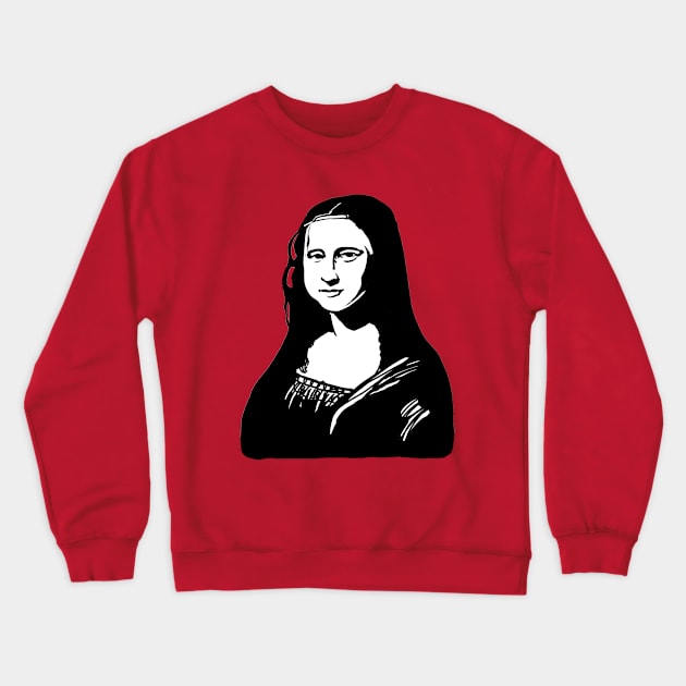 Mona Lisa Illustration Crewneck Sweatshirt by CatsandBats